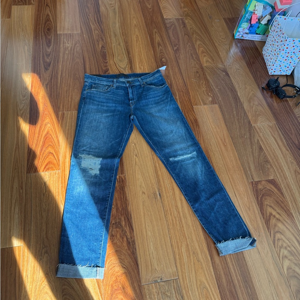 Blue Slim Jeans with Faded Details